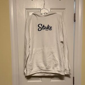 Stake.com White Fleece Hoodie Seven7